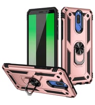Huawei Mate 10 Lite Kılıf Yüzüklü Standli Tank Kapak (Pembe)