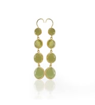 Kadir Jewellery 22 Ayar Altına Kaplama Kadın Sallantılı Küpe -El İşçiliği Ve Hipoalerjenik Küpe (Zeytin Yeşili)