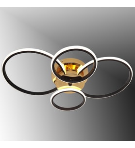 TT035-4-SYSR TT Aydınlatma Drone Modeli Mat Siyah - Sarı 4 lü Led Avize (Günışığı)
