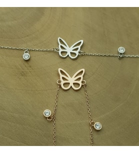 Kelebek Gümüş Bileklik (Rose)