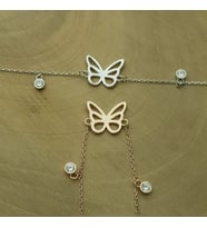 Kelebek Gümüş Bileklik (Rose)