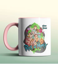 Kişiye Özel Rick and Morty Beyaz Renk Kupa (Pembe)