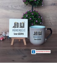 Jeoloji Mühendisi Dekoratif Taş, Kupa Bardak Kırmızı Hediye (Model 9)