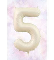 Retro Krem 1 Yaş Balonu Krem Rakam Folyo Balon 80cm (Model 5)