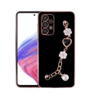 Galaxy A52 Kılıf El Tutamaçlı Kamera Korumalı Taka Silikon Kılıf (Siyah)