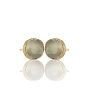 Kadir Jewellery 22 Ayar Altın Kaplama Kadın Minimal Küpe -El İşçiliği Ve Hipoalerjenik Küpe (Gri)