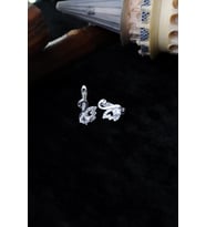 ENCİLİ SİLVER 925 Ayar Gümüş Taşlı Kuğu Model Çocuk J Küpe (Gümüş)