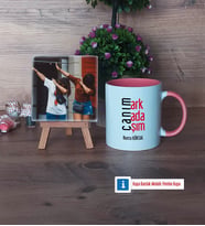 Arkadaşa Hediye Fotoğraflı Dekoratif Taş, Kupa Bardak Beyaz Hediye (Model 6)
