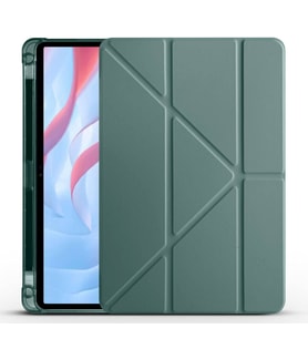 Honor X9 11.5' Kılıf Tri Folding Kalem Bölmeli Standlı Kılıf (Koyu Yeşil)