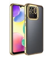 Xiaomi Redmi 10C Kılıf Kamera Korumalı Logo Gösteren Zore Omega Kapak (Gold)