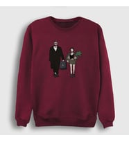 Presmono Unisex Beyaz Walk Film Leon Sweatshirt 247563tt (Bordo)