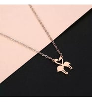 Kişiye Özel 925 Ayar Gümüş Flamingo Kolye (Rose)
