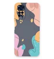 PrintiFy Xiaomi Redmi Note 11s  Uyumlu Lansman Kılıf Karışık Renkler Tasarımlı İçi Kadife Kapak (Petrol Mavisi)