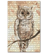 Cakapuzzle Yağlı Boya Erkek Baykuş Resmi Görseli Puzzle Yapboz MDF (Ahşap) (1000 Parça)