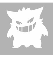 Pokemon Gengar Araba Stickeri siyah 20x20 CM (Beyaz)