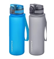 Uzspace 2'li Tritan Matara Seti 500 ml 14 Farklı Renk Seçeneği FiftyFifty (Mavi-Gri)