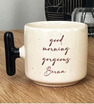 Kişiye Özel Good Morning Gorgeous Hediye T Kupa Bardak Sevgiliye Hediye (Siyah)