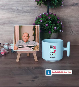 Dedeye Hediye Fotoğraflı Dekoratif Taş, Kupa Bardak Beyaz Hediye (Model 12)