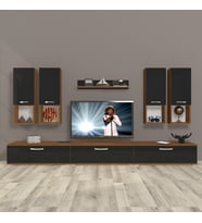 Decoraktiv Eko 8da Slm Tv Ünitesi Tv Sehpası (Siyah - Ceviz)