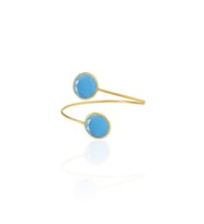 Kadir Jewellery 22 Ayar Altın Kaplama Zirkon Taşlı Ayarlanabilir Trend Bilezik (Koyu Mavi)