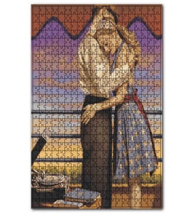 Cakapuzzle Sarılan Genç Aşıklar ve Pikap Puzzle Yapboz MDF (Ahşap) (500 Parça)