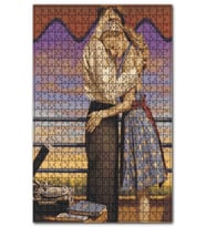 Cakapuzzle Sarılan Genç Aşıklar ve Pikap Puzzle Yapboz MDF (Ahşap) (500 Parça)