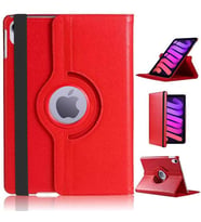 Apple iPad Mini 7 Mini 6 Kılıf 360 Dönebilen Standlı Case A2567 A2568 A2569 (Kırmızı)
