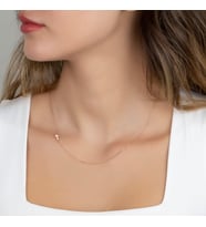 Kişiye Özel 925 Ayar Gümüş Yan Model Haç Kolye (Rose)