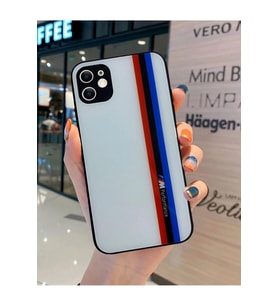İphone 14 Pro M Performance Tasarımlı Cam Telefon Kılıfı (Beyaz)