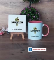 Komando Dekoratif Taş, Kupa Bardak Kırmızı Hediye (Model 5)