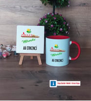 Ziraat Mühendisi Dekoratif Taş, Kupa Bardak Kırmızı Hediye (Model 1)