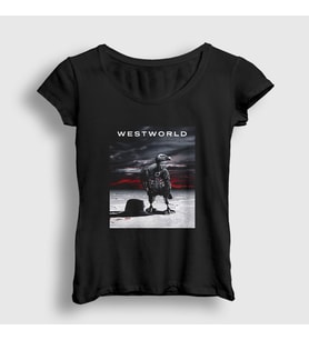 Presmono Kadın Beyaz Cover Westworld T-Shirt 223050tt (Siyah)