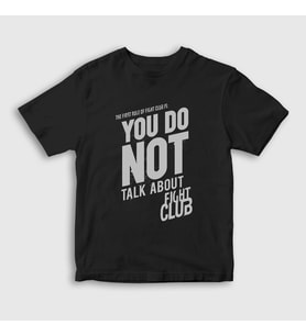 Presmono Unisex Çocuk Beyaz Rule Film Dövüş Kulübü Fight Club T-Shirt 244587tt (Siyah)
