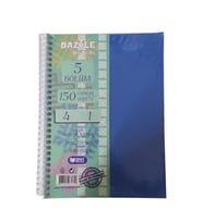 Orta Boy 4+1 Ayraçlı Defter 5 Konulu 150 Yaprak 1 Adet 4 Kareli 1 Çizgili Spralli Plastik Kapak Seperatörlü 18x25 cm (Mavi)