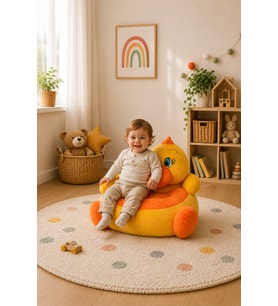 Ördek Peluş Bebek - Çocuk Koltuğu %100 Yerli (Sarı)