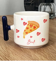 Kişiye Özel Pizza Lover Hediye T Kupa Bardak (Lacivert)