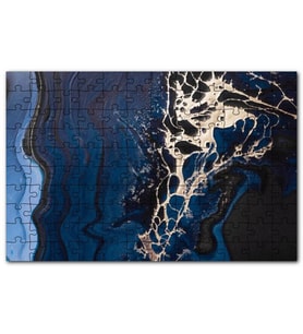 Cakapuzzle Altın Damarlı Lacivert Siyah Doku Puzzle Yapboz MDF (Ahşap) (500 Parça)