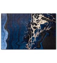 Cakapuzzle Altın Damarlı Lacivert Siyah Doku Puzzle Yapboz MDF (Ahşap) (500 Parça)