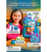 NewBag KIZ ÇOCUK SIRT İLKOKUL ÇANTASI-3'LÜ SET (Mavi-A.Mavı)