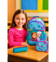 NewBag KIZ ÇOCUK SIRT İLKOKUL ÇANTASI-3'LÜ SET (Mavi-A.Mavı)