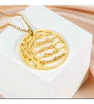 Aile Ağacı İsimli 925 Ayar Gümüş Kolye (Gold)