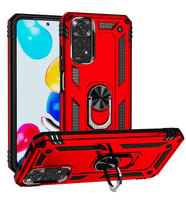 Xiaomi Redmi Note 11 Global Kılıf Yüzüklü Zırh Tank Vega (Kırmızı)