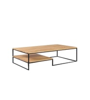 Perus Ahşap Metal Orta Sehpa (Siyah - Kahverengi)