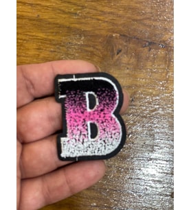 5X4 CM ÜTÜ İLE YAPIŞAN B HARFİ KABARTMA APLİKE ARMA YAMA DİKİŞ HOBİ AKSESUARI (Pembe)
