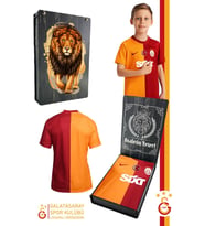 Galatasaray Orijinal Lisanslı 23-24 Parça Sarı Kırmızı Çocuk Forma Ahşap Kutulu (Sarı)