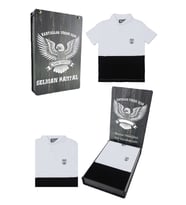 Beşiktaş Orijinal Polo Yaka Çocuk T-shirt Kişiye Özel Hediyelik Ahşap Kutulu (Beyaz)