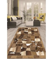 Dijital Kaymaz Taban Yıkanabilir Modern Renkli Salon Halısı Mutfak Halısı Yolluk ND-HT-1221 (Kahverengi)