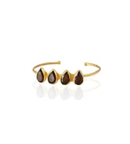 Kadir Jewellery 22 Ayar Altın Kaplama Zirkon Taşlı Ayarlanabilir Trend Bilezik (Bordo)
