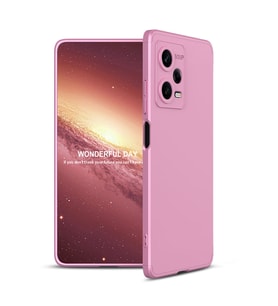 Xiaomi Redmi Note 12 Pro 5G Kılıf 3 Parça Slim Sert Silikon Kapak AYS (Rose)