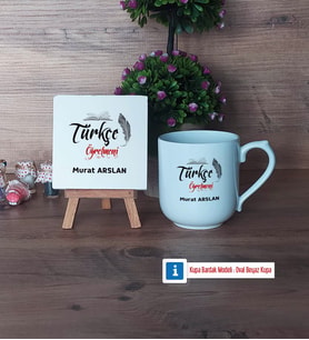 Türkçe Öğretmeni Dekoratif Taş, Kupa Bardak Kırmızı Hediye Öğretmenler Günü Hediyesi (Model 4)